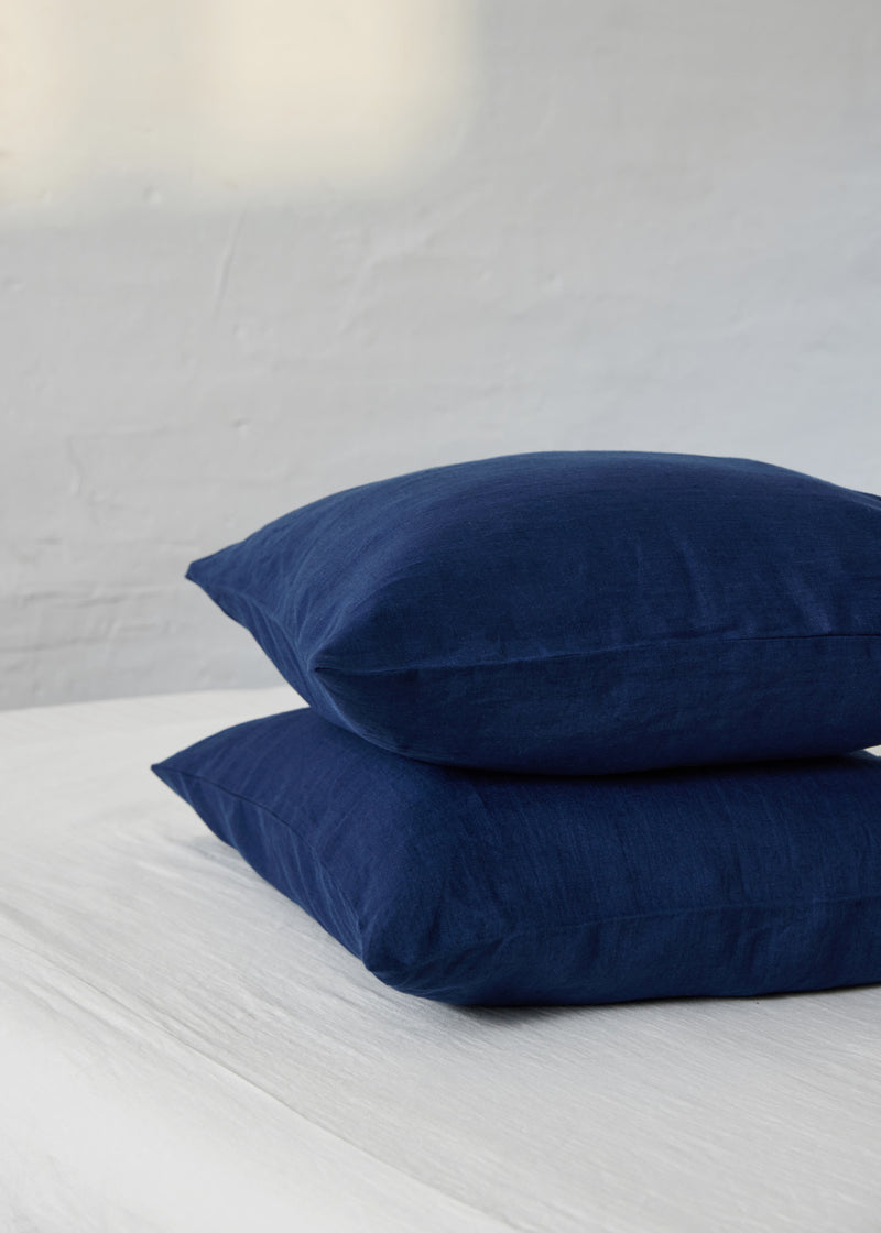 Linen Pillow Cover in Baltic Blue