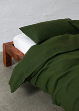 Linen Pillow Cover in Forest Green