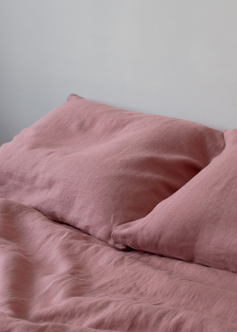 Linen Pillow Cover in Summer Blush