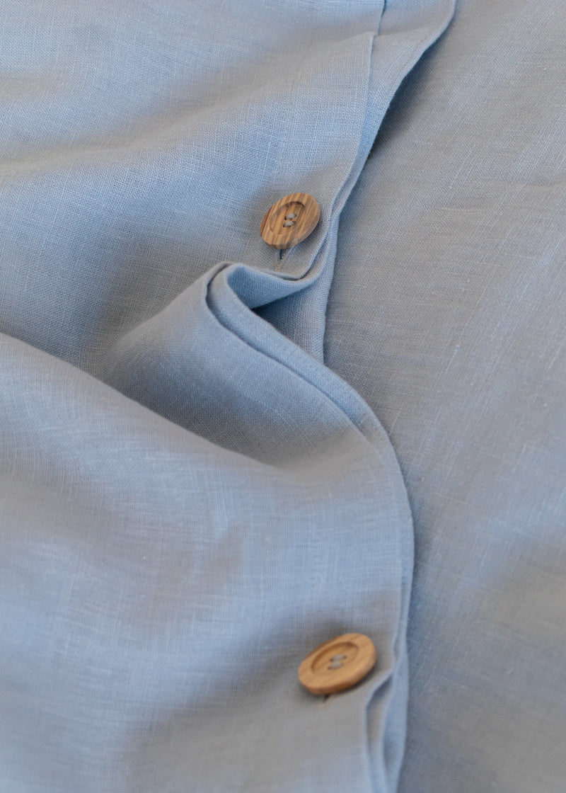 Linen Duvet Cover in Sky Blue