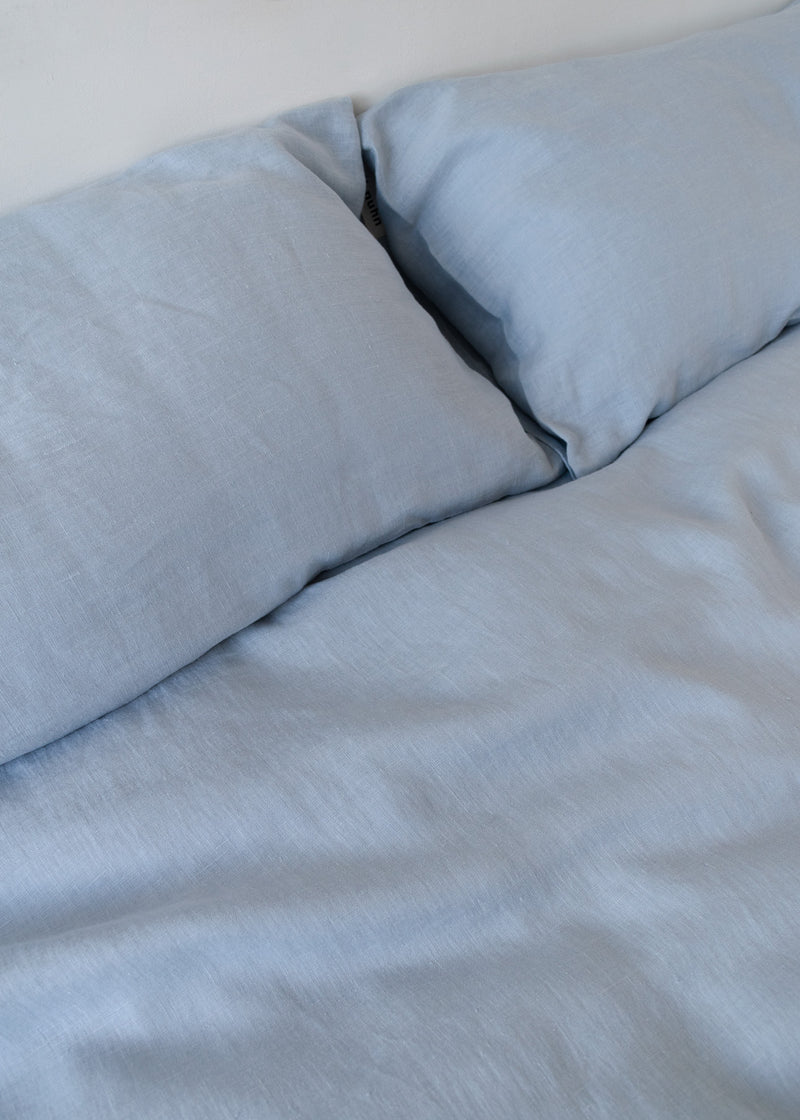 Linen Pillow Cover in Sky Blue