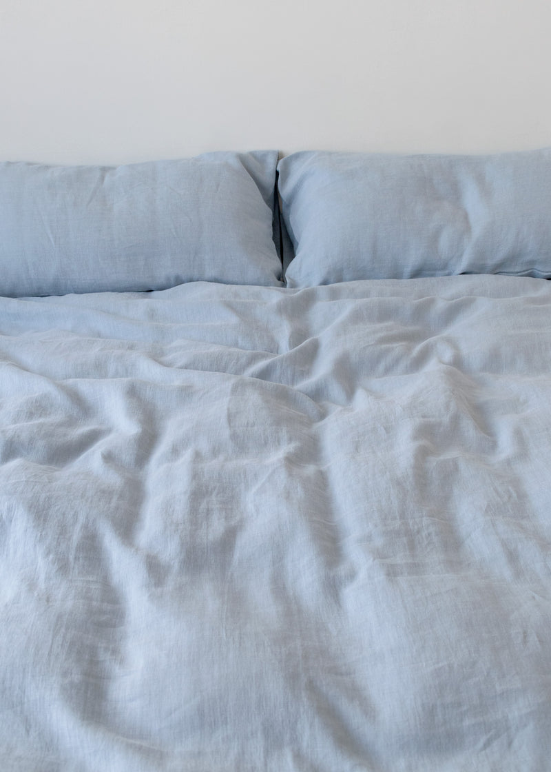 Linen Duvet Cover in Sky Blue